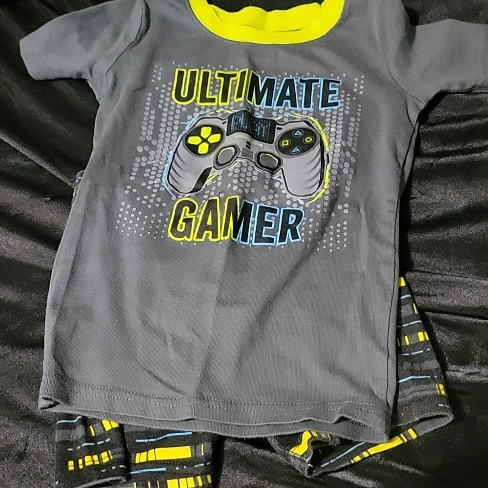 The Children's Place Gamer Pajama Set - Gray and Yellow